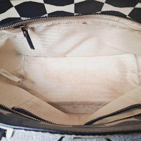 Kate Spade Francis Tote Bag allover bowtie coated canvas leather Shoulder Purse - Picture 13 of 16